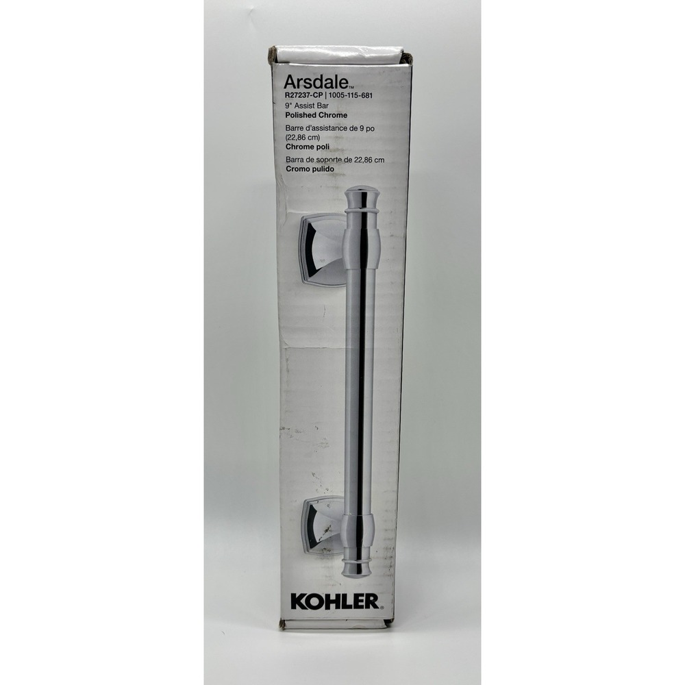 Kohler Arsdale R27237-CP 9" Assist Bar Polished Chrome Bathroom Grab Bar